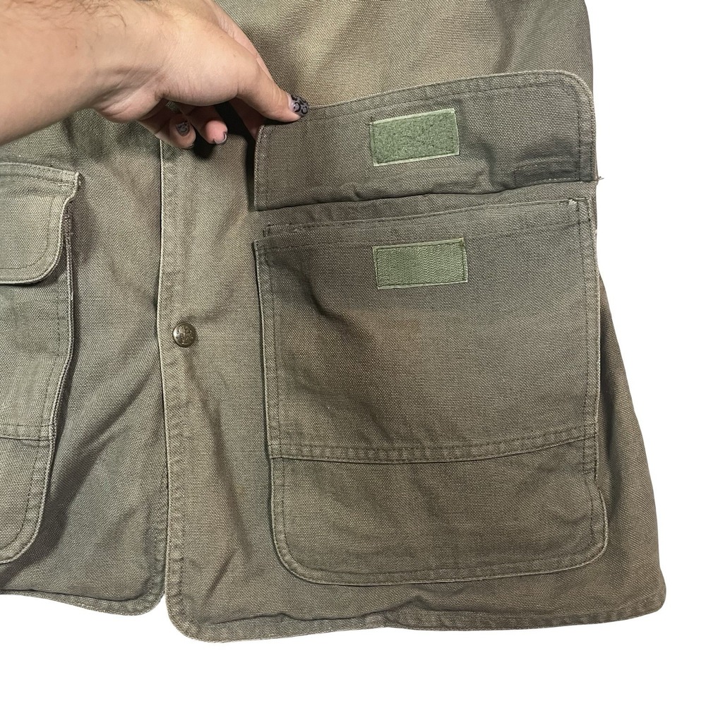 Woolrich Canvas Jacket Mens M Wool Flannel Lined Chore Coat Green Vtg USA - Picture 8 of 15